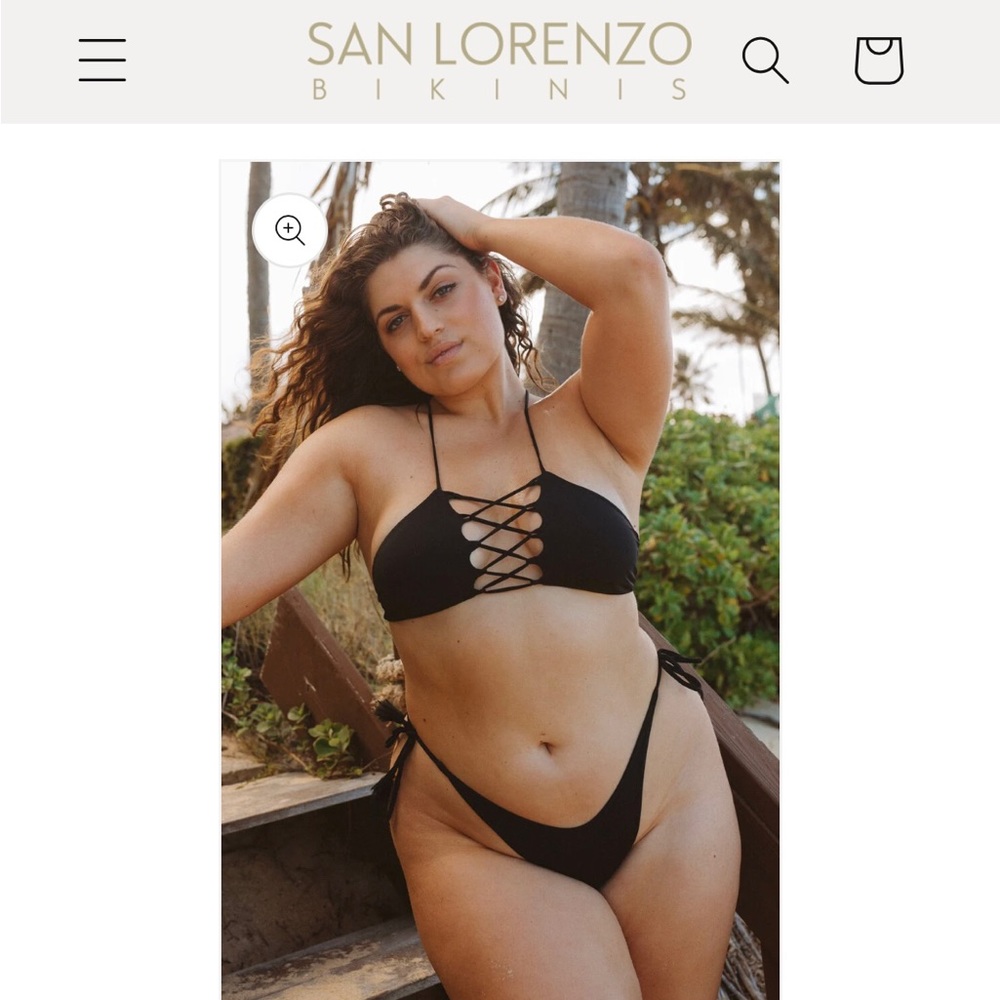 NWT XL SAN LORENZO BIKINI BOTTOMS BLACK